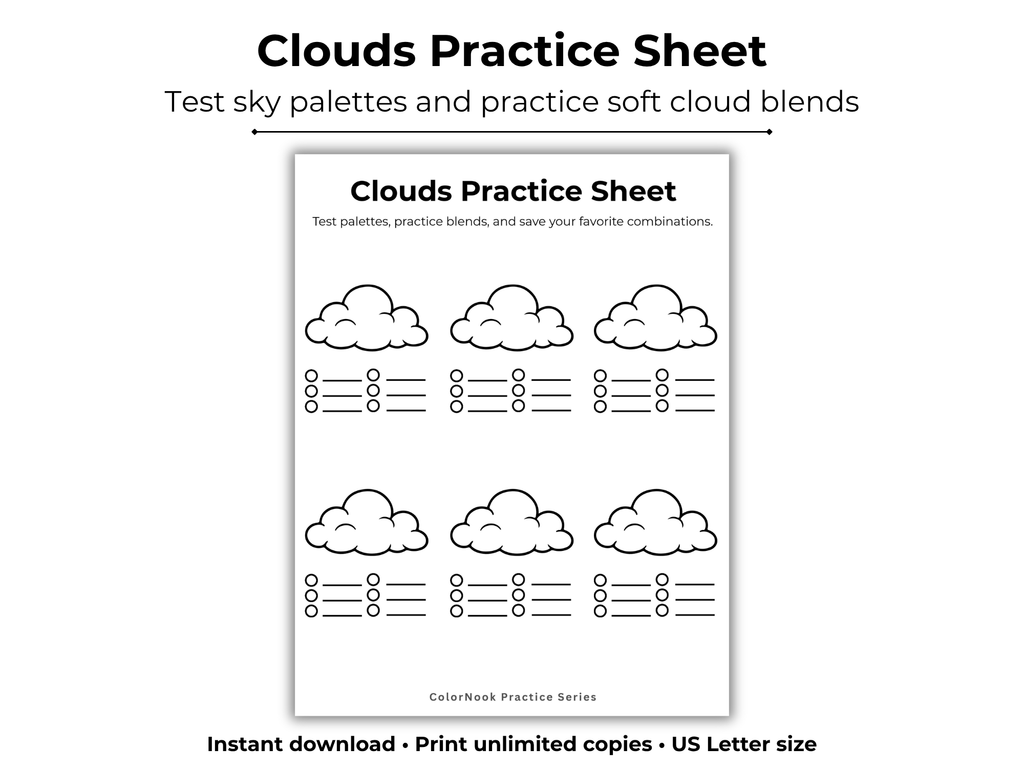 ColorNook Clouds Practice Sheet
