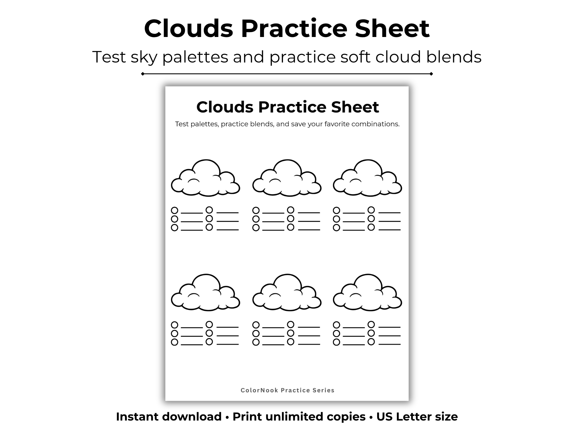 ColorNook Clouds Practice Sheet