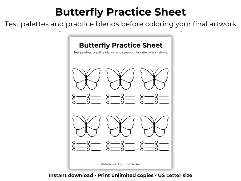 ColorNook Butterfly Practice Sheet