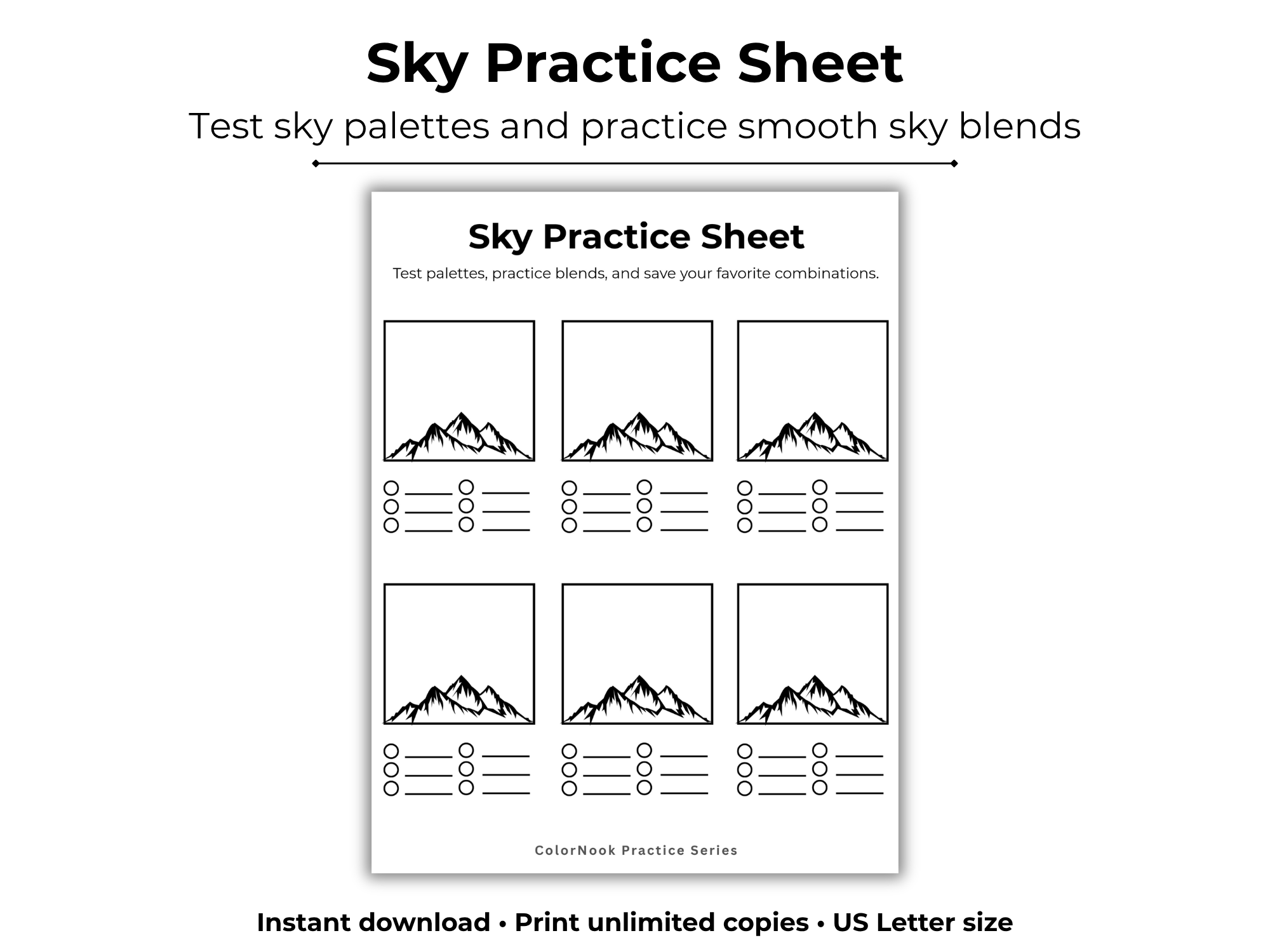 ColorNook Sky Practice Sheet