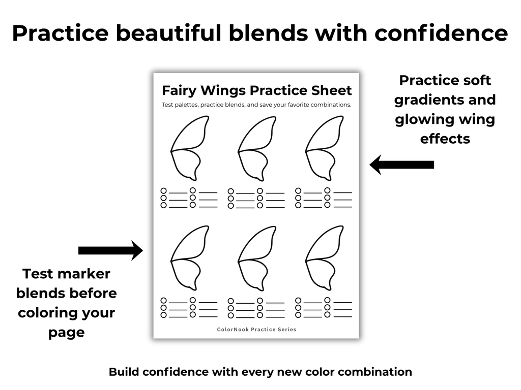 ColorNook Fairy Wings Practice Sheet