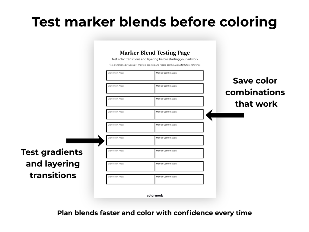 ColorNook Marker Blending Practice Sheet